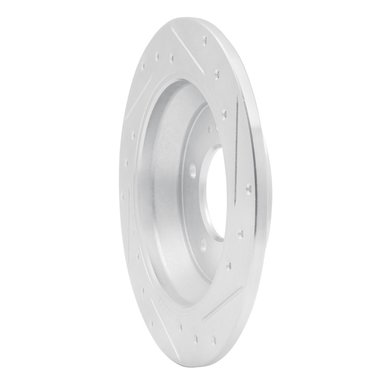 Hyundai Kona Brake Rotor (1) - Rear Left - R1 Concepts - Drilled & Slotted - Silver - `14-`23